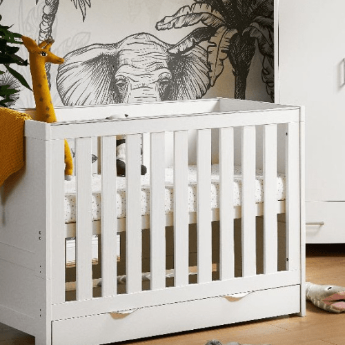 OBaby Nika Cot Bed - White wash  Obaby   