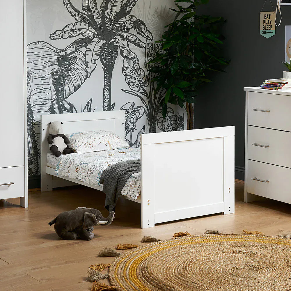 OBaby Nika Cot Bed - White wash Obaby