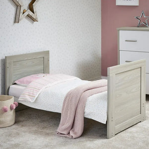 OBaby Nika Mini Cot Bed - Grey wash and White Obaby