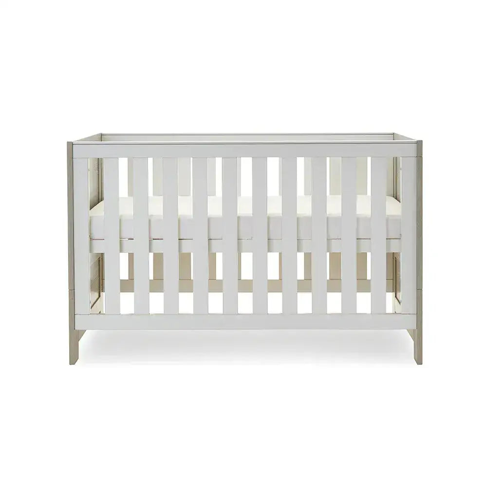 OBaby Nika Mini Cot Bed - Grey wash and White Obaby