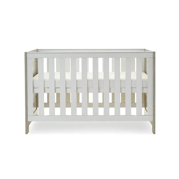 OBaby Nika Mini Cot Bed - Grey wash and White Obaby