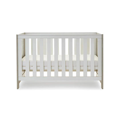 OBaby Nika Mini Cot Bed - Grey wash and White Obaby