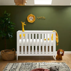 OBaby Nika Mini Cot Bed - White Wash Obaby