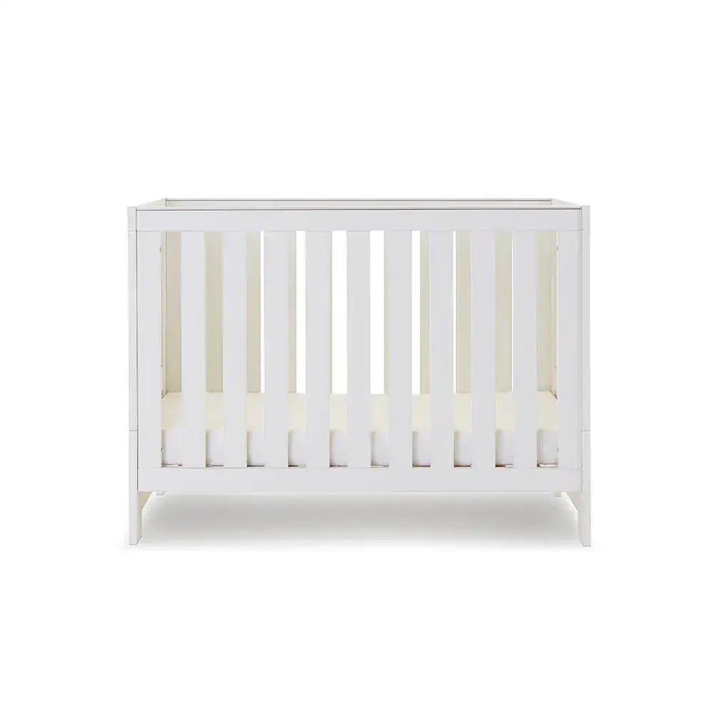 OBaby Nika Mini Cot Bed - White Wash Obaby