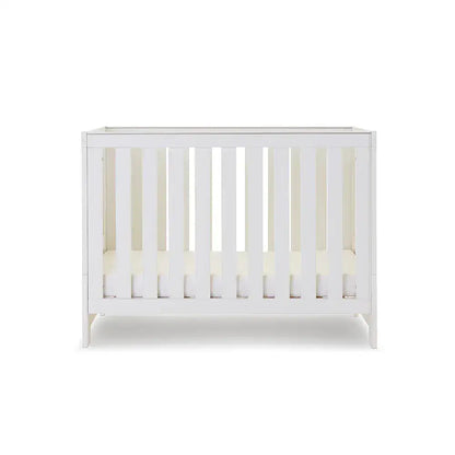 OBaby Nika Mini Cot Bed - White Wash Obaby