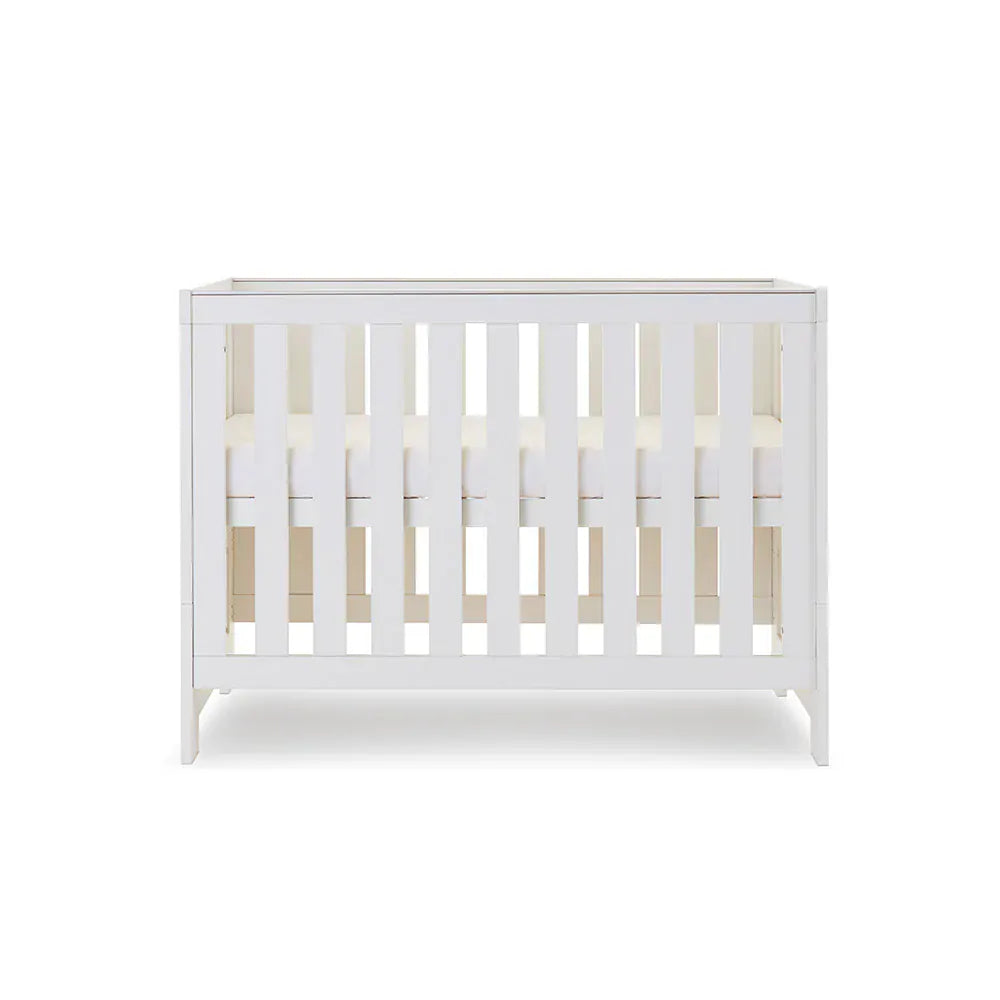 OBaby Nika Mini Cot Bed - White Wash Obaby