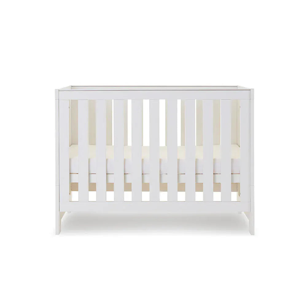 OBaby Nika Mini Cot Bed - White Wash Obaby