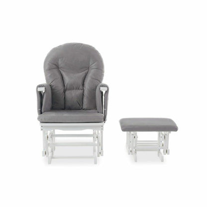 OBaby Reclining Glider Nursery Chair & Stool - White & Grey  Obaby   
