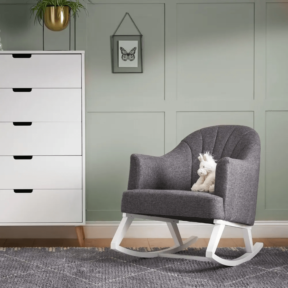 OBaby Round Back Nursery Rocking Chair in Grey  Obaby   