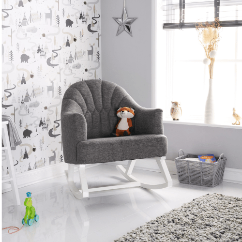 OBaby Round Back Nursery Rocking Chair in Grey  Obaby   