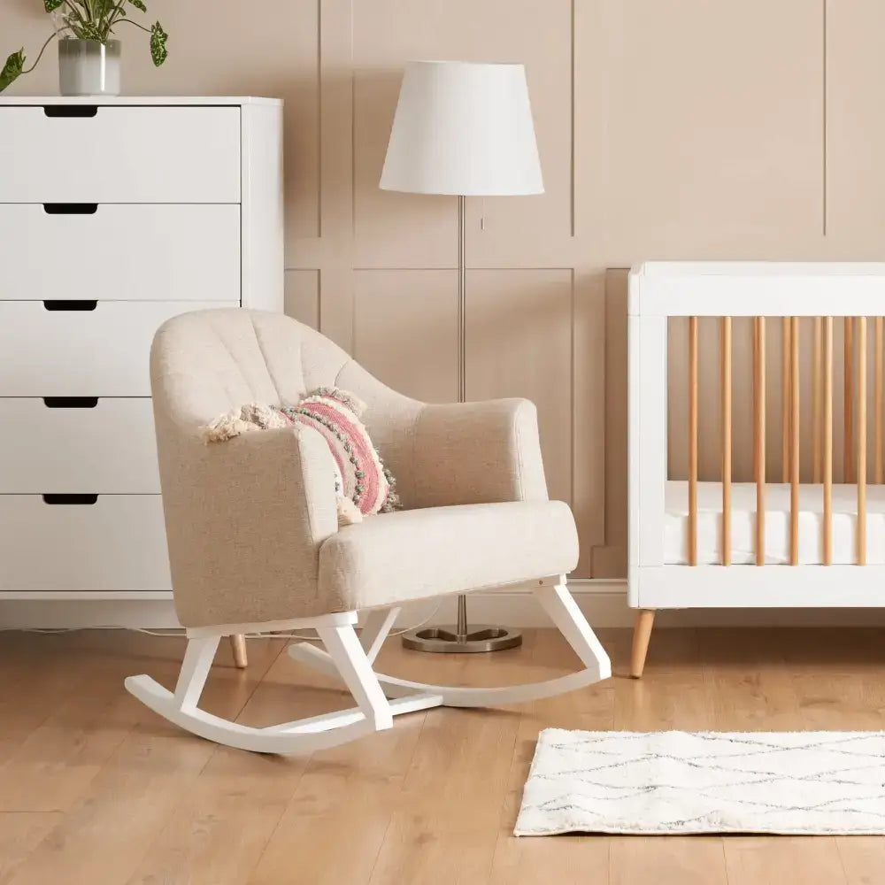 OBaby Round Back Nursery Rocking Chair in Oatmeal  Obaby
