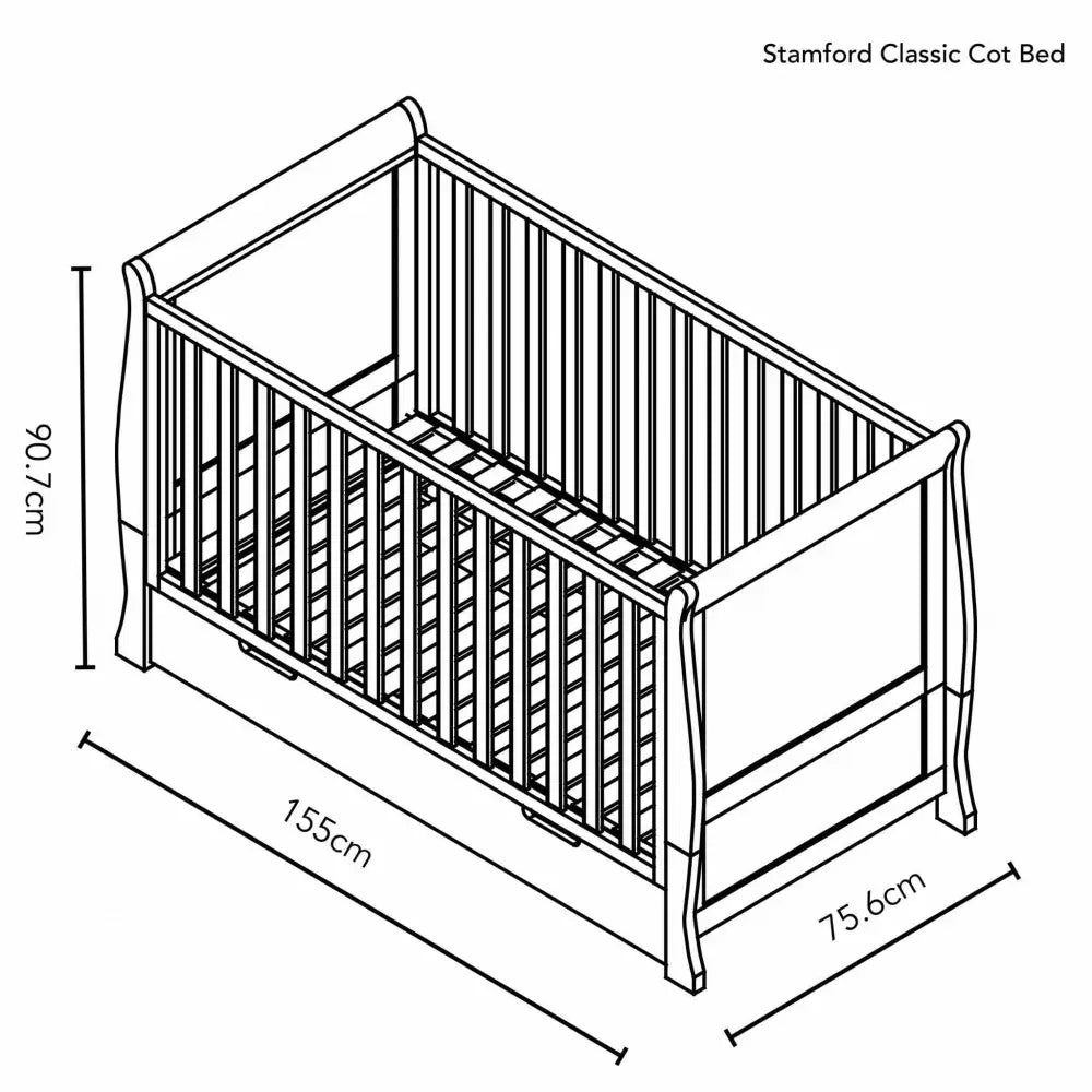 OBaby Stamford 2 Piece Nursery Room Set - Warm Grey  Obaby   
