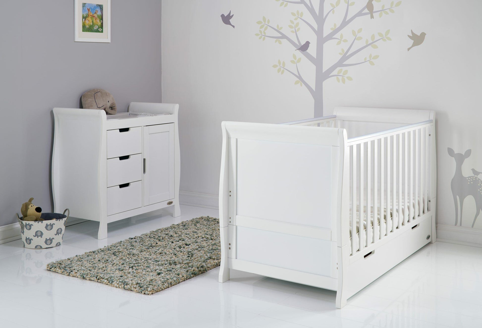 OBaby Stamford 2 Piece Nursery Room Set - White  Obaby   