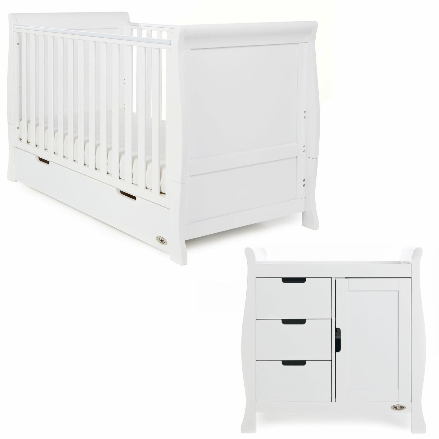 OBaby Stamford 2 Piece Nursery Room Set - White  Obaby   