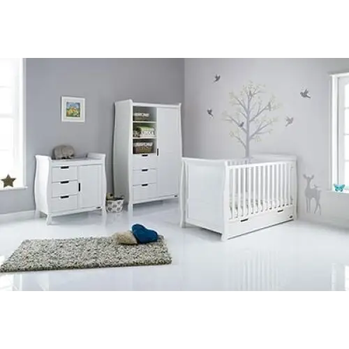OBaby Stamford 3 Piece Nursery Room Set - White  Obaby   