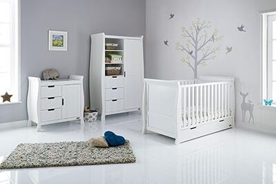 OBaby Stamford 3 Piece Nursery Room Set - White  Obaby   