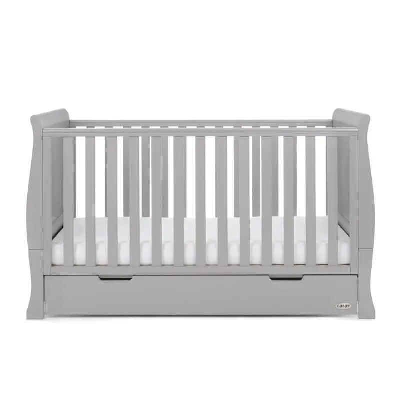 OBaby Stamford Classic Cot Bed - Warm Grey with Under Bed Drawer  Obaby   