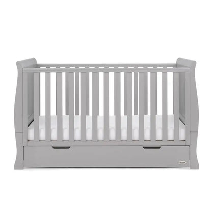 OBaby Stamford Classic Cot Bed - Warm Grey with Under Bed Drawer  Obaby   