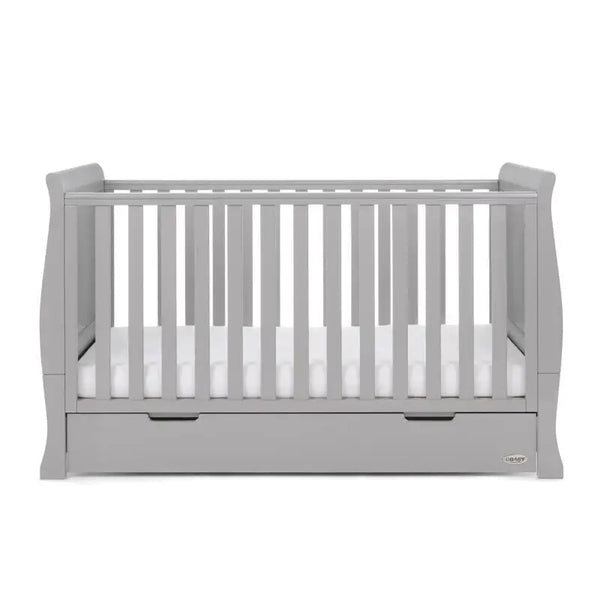 OBaby Stamford Classic Cot Bed - Warm Grey with Under Bed Drawer  Obaby   