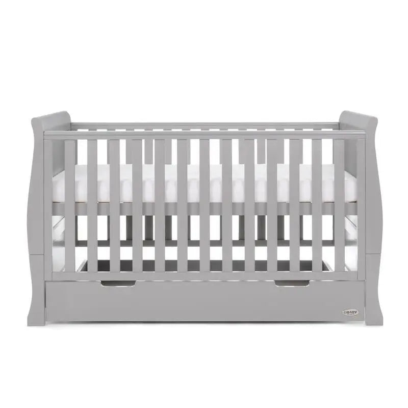 OBaby Stamford Classic Cot Bed - Warm Grey with Under Bed Drawer  Obaby   