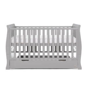 OBaby Stamford Classic Cot Bed - Warm Grey with Under Bed Drawer  Obaby   