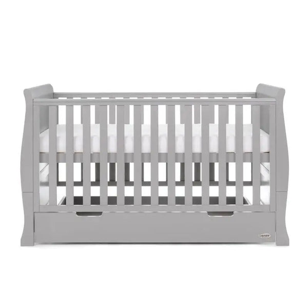 OBaby Stamford Classic Cot Bed - Warm Grey with Under Bed Drawer  Obaby   