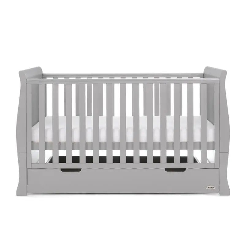 OBaby Stamford Classic Cot Bed - Warm Grey with Under Bed Drawer  Obaby   