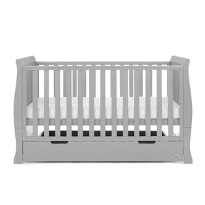 OBaby Stamford Classic Cot Bed - Warm Grey with Under Bed Drawer  Obaby   