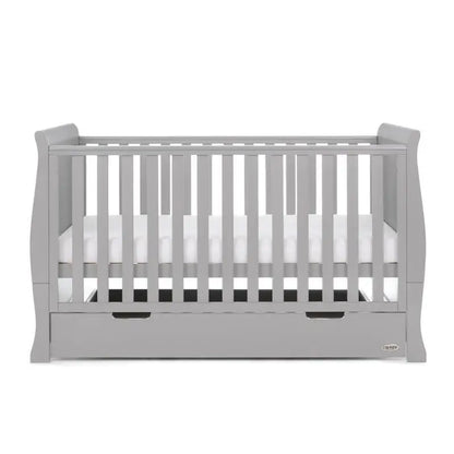 OBaby Stamford Classic Cot Bed - Warm Grey with Under Bed Drawer  Obaby   