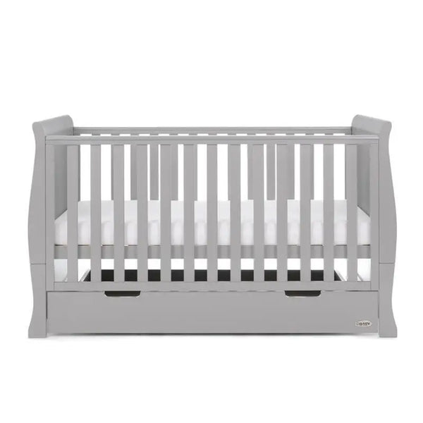 OBaby Stamford Classic Cot Bed - Warm Grey with Under Bed Drawer  Obaby   