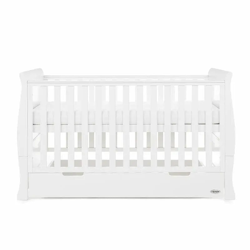 OBaby Stamford Classic Cot Bed - White with Under Bed Drawer  Obaby   