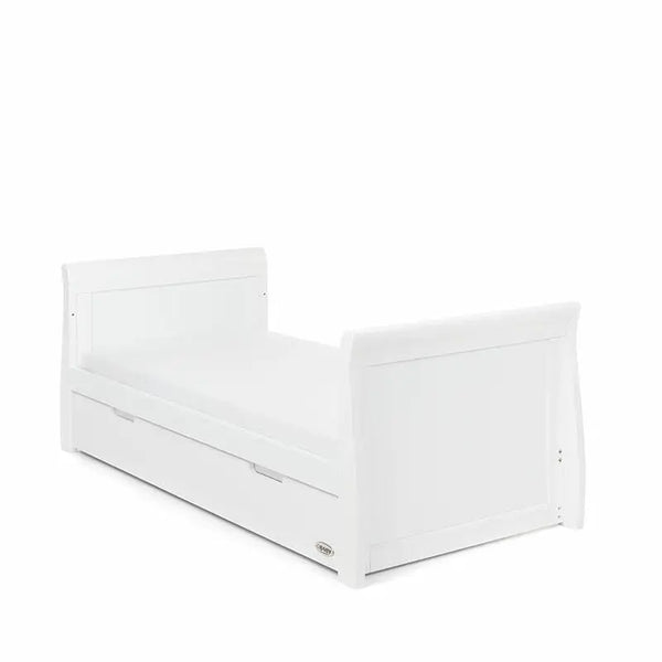 OBaby Stamford Classic Cot Bed - White with Under Bed Drawer  Obaby   