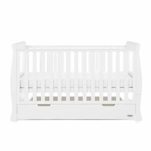 OBaby Stamford Classic Cot Bed - White with Under Bed Drawer  Obaby   