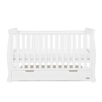 OBaby Stamford Classic Cot Bed - White with Under Bed Drawer  Obaby   