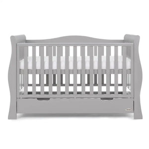 OBaby Stamford Luxe Cot Bed - Warm Grey with Under Bed Drawer  Obaby   