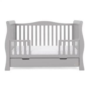 OBaby Stamford Luxe Cot Bed - Warm Grey with Under Bed Drawer  Obaby   