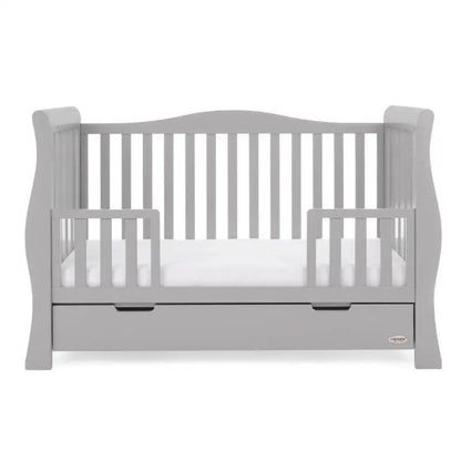 OBaby Stamford Luxe Cot Bed - Warm Grey with Under Bed Drawer  Obaby   