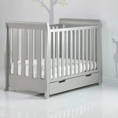 OBaby Stamford Mini Sleigh Cot Bed - Warm Grey  Obaby   