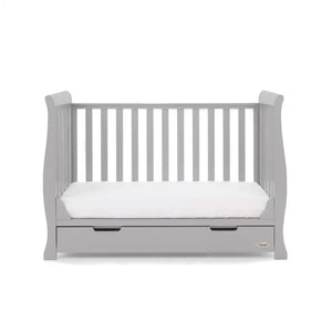 OBaby Stamford Mini Sleigh Cot Bed - Warm Grey  Obaby   
