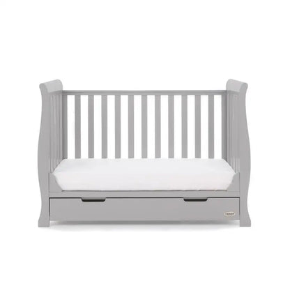 OBaby Stamford Mini Sleigh Cot Bed - Warm Grey  Obaby   