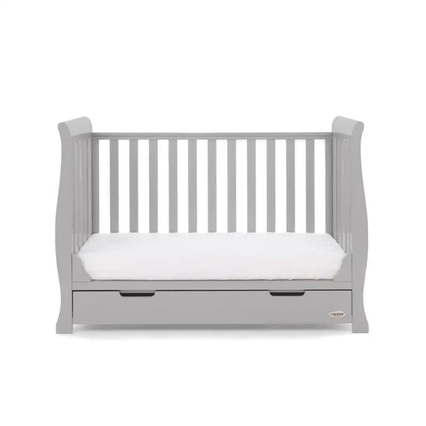 OBaby Stamford Mini Sleigh Cot Bed - Warm Grey  Obaby   