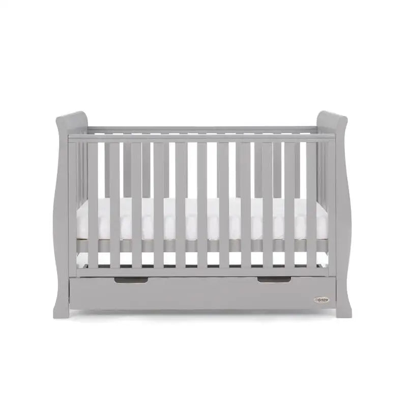 OBaby Stamford Mini Sleigh Cot Bed - Warm Grey  Obaby   
