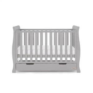 OBaby Stamford Mini Sleigh Cot Bed - Warm Grey  Obaby   
