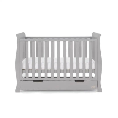 OBaby Stamford Mini Sleigh Cot Bed - Warm Grey  Obaby   