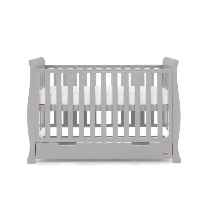 OBaby Stamford Mini Sleigh Cot Bed - Warm Grey  Obaby   