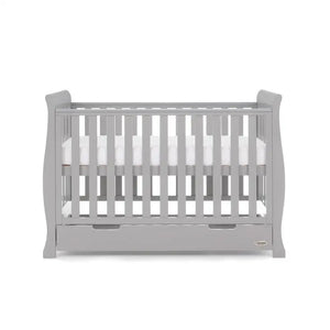 OBaby Stamford Mini Sleigh Cot Bed - Warm Grey  Obaby   