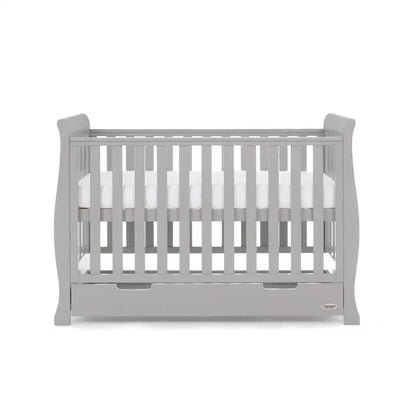 OBaby Stamford Mini Sleigh Cot Bed - Warm Grey  Obaby   