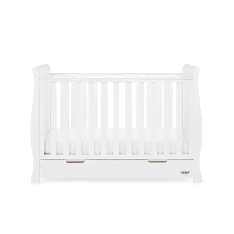 OBaby Stamford Mini Sleigh Cot Bed - White  Obaby   
