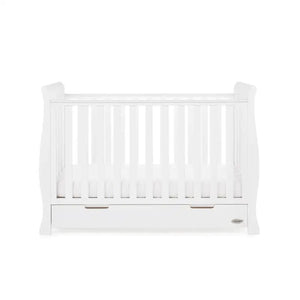OBaby Stamford Mini Sleigh Cot Bed - White  Obaby   