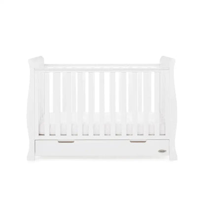 OBaby Stamford Mini Sleigh Cot Bed - White  Obaby   